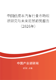 中國低成本汽車行業(yè)市場現(xiàn)狀研究與未來前景趨勢報(bào)告（2026年）
