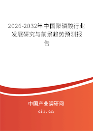 2026-2032年中國聚磷酸行業(yè)發(fā)展研究與前景趨勢預測報告
