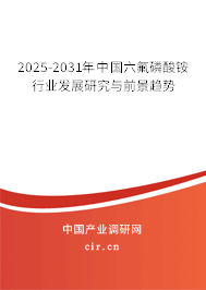 2025-2031年中國(guó)六氟磷酸銨行業(yè)發(fā)展研究與前景趨勢(shì)