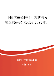中國汽車修理行業(yè)現(xiàn)狀與發(fā)展趨勢研究（2026-2032年）