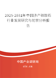 2025-2031年中國沙產(chǎn)磷酸石行業(yè)發(fā)展研究與前景分析報告