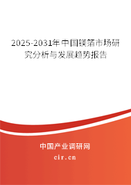 2025-2031年中國(guó)鎂箔市場(chǎng)研究分析與發(fā)展趨勢(shì)報(bào)告