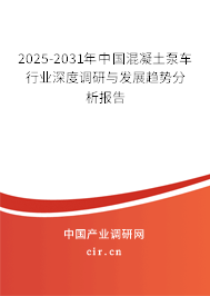 2025-2031年中國(guó)混凝土泵車(chē)行業(yè)深度調(diào)研與發(fā)展趨勢(shì)分析報(bào)告