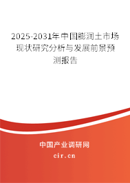 2025-2031年中國膨潤土市場(chǎng)現(xiàn)狀研究分析與發(fā)展前景預(yù)測(cè)報(bào)告