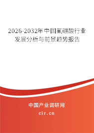 2026-2032年中國氟硼酸行業(yè)發(fā)展分析與前景趨勢報告