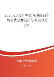 2025-2031年中國氟硼酸銅市場現(xiàn)狀全面調(diào)研與發(fā)展趨勢分析