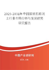 2025-2031年中國(guó)蒙脫石膨潤(rùn)土行業(yè)市場(chǎng)分析與發(fā)展趨勢(shì)研究報(bào)告