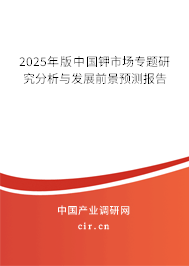 2025年版中國鉀市場專題研究分析與發(fā)展前景預測報告