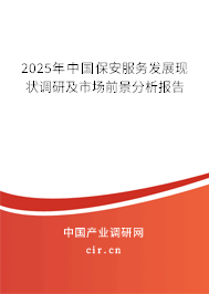 2025年中國保安服務(wù)發(fā)展現(xiàn)狀調(diào)研及市場前景分析報告
