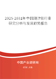 2025-2031年中國(guó)潮汐能行業(yè)研究分析與發(fā)展趨勢(shì)報(bào)告