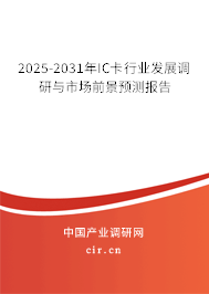 2025-2031年IC卡行業(yè)發(fā)展調(diào)研與市場前景預測報告