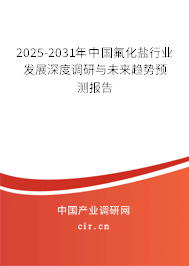 2025-2031年中國氟化鹽行業(yè)發(fā)展深度調(diào)研與未來趨勢預(yù)測報告