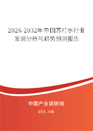 2026-2032年中國蘇打水行業(yè)發(fā)展分析與趨勢預測報告