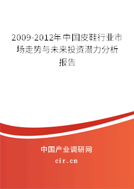 2009-2012年中國皮鞋行業(yè)市場走勢與未來投資潛力分析報告