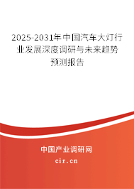 2025-2031年中國汽車大燈行業(yè)發(fā)展深度調研與未來趨勢預測報告