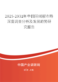 2025-2031年中國羽絨服市場深度調(diào)查分析及發(fā)展趨勢研究報告