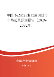 中國環(huán)己胺行業(yè)發(fā)展調研與市場前景預測報告(2026-2032年) 中國環(huán)己胺行業(yè)發(fā)展調研與市場前景預測報告(2026-2032年)