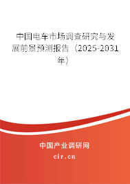 中國電車市場調(diào)查研究與發(fā)展前景預(yù)測報(bào)告（2025-2031年）