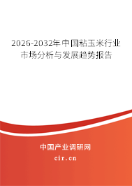 2026-2032年中國粘玉米行業(yè)市場分析與發(fā)展趨勢報告