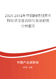 2025-2031年中國(guó)網(wǎng)絡(luò)付費(fèi)市場(chǎng)現(xiàn)狀深度調(diào)研與發(fā)展趨勢(shì)分析報(bào)告