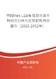 中國Mini LED車載顯示屏市場研究分析與前景趨勢預(yù)測報(bào)告（2026-2032年）