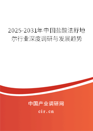 2025-2031年中國鹽酸法舒地爾行業(yè)深度調(diào)研與發(fā)展趨勢