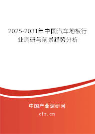 2025-2031年中國(guó)汽車(chē)地板行業(yè)調(diào)研與前景趨勢(shì)分析