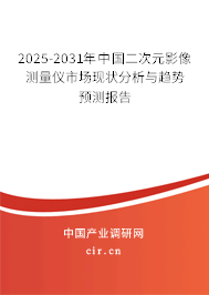 2025-2031年中國二次元影像測量儀市場現(xiàn)狀分析與趨勢預測報告