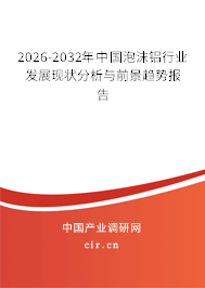 2026-2032年中國泡沫鋁行業(yè)發(fā)展現(xiàn)狀分析與前景趨勢報告