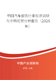 中國汽車服務行業(yè)現(xiàn)狀調研與市場前景分析報告（2026年）