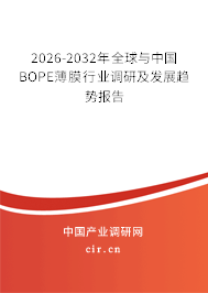 2026-2032年全球與中國BOPE薄膜行業(yè)調研及發(fā)展趨勢報告