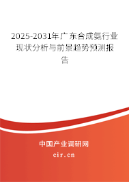 2025-2031年廣東合成氨行業(yè)現(xiàn)狀分析與前景趨勢預(yù)測報告