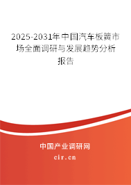 2025-2031年中國汽車板簧市場全面調(diào)研與發(fā)展趨勢分析報告