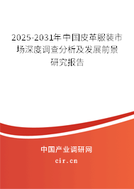 2025-2031年中國(guó)皮革服裝市場(chǎng)深度調(diào)查分析及發(fā)展前景研究報(bào)告
