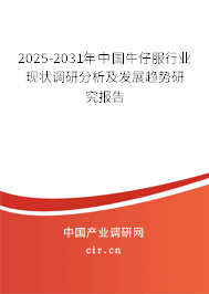 2025-2031年中國(guó)牛仔服行業(yè)現(xiàn)狀調(diào)研分析及發(fā)展趨勢(shì)研究報(bào)告