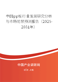 中國pp板行業(yè)發(fā)展研究分析與市場前景預(yù)測報告（2025-2031年）